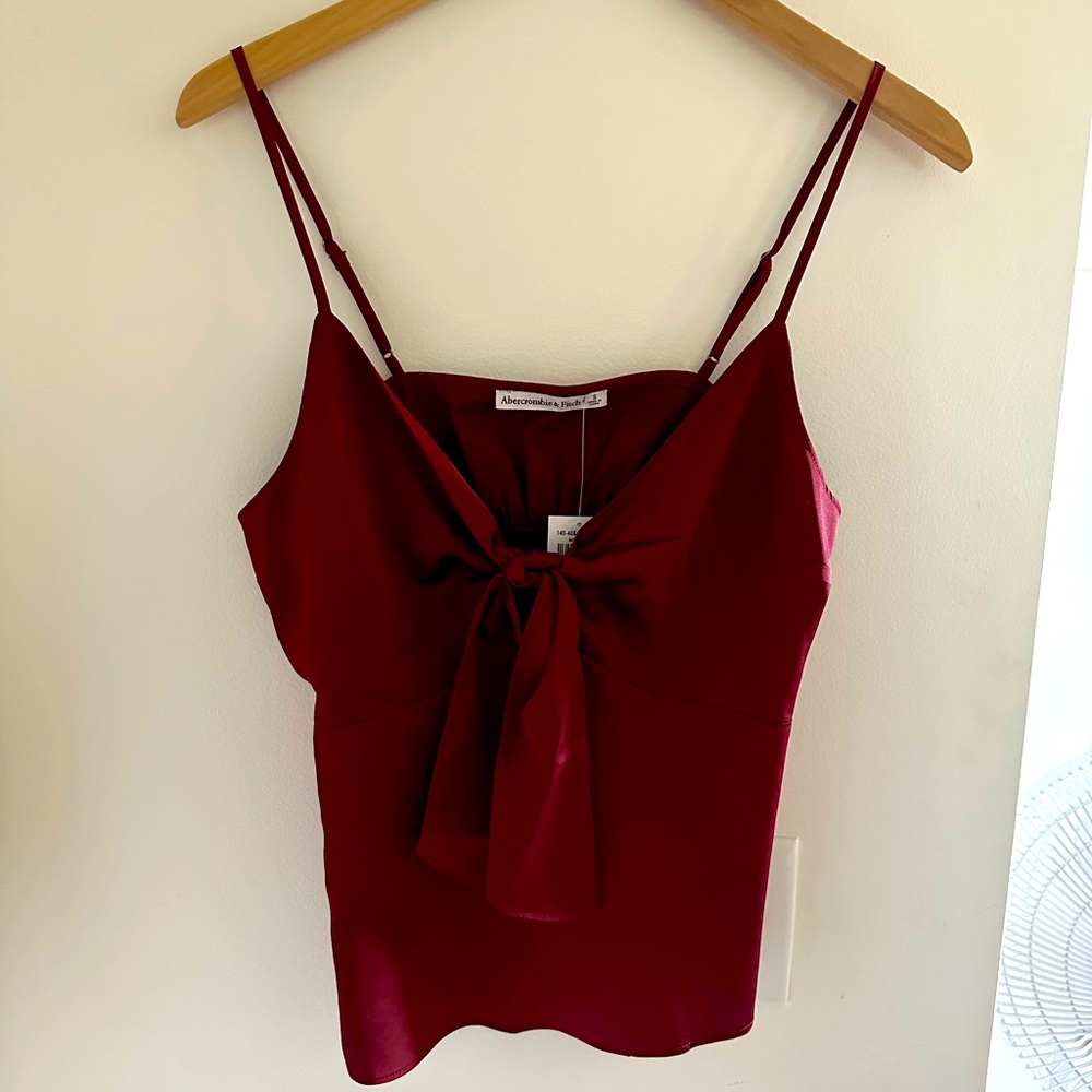 Tie Front Burgundy Tank Top